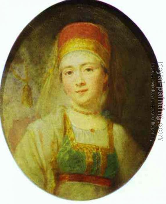 Vladimir Borovikovsky : Christina, the Peasant Woman from Torzhok